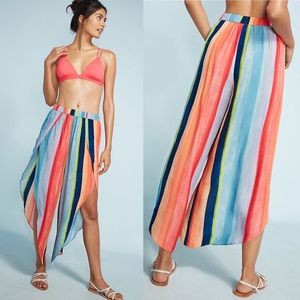 Anthropologie Watercolor Striped wide-leg pants, S